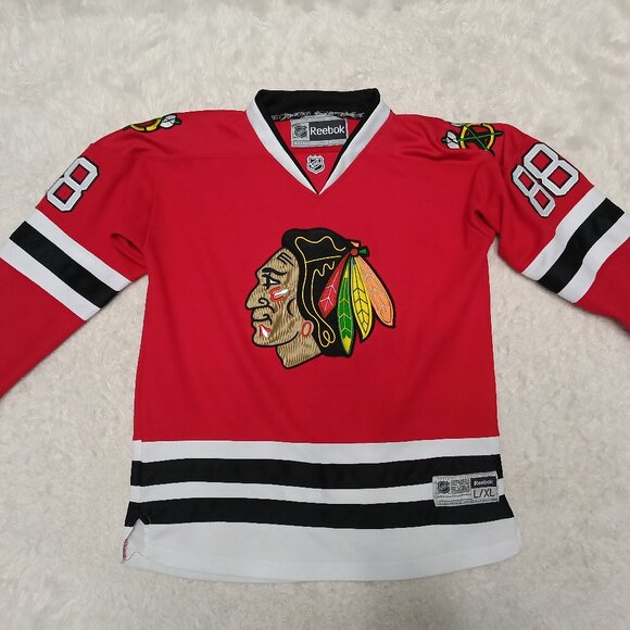 NHL Hockey Reebok Center Ice Sports Athletic Jersey Youth Chicago Blackhawks - Picture 2 of 9